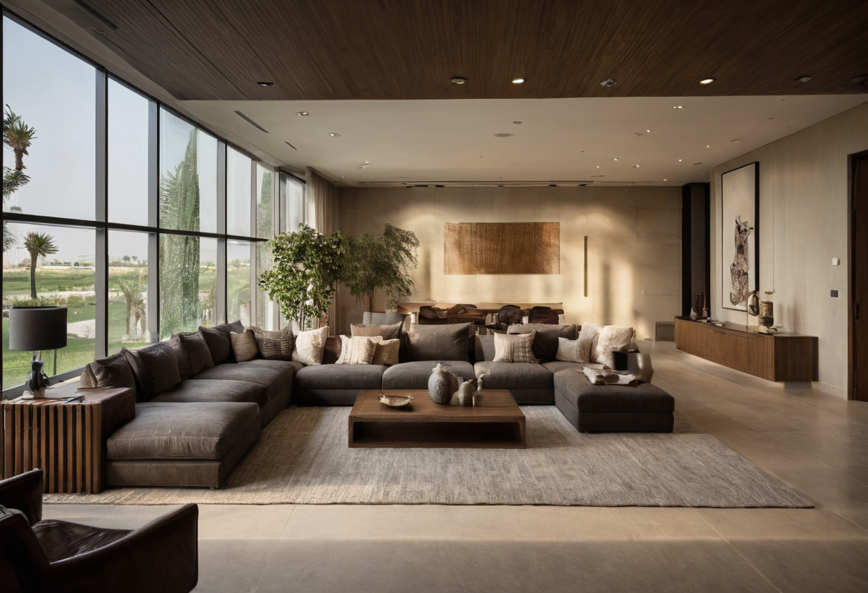 Are deposits and custom furniture payments refundable under UAE law shown in a luxury residential interior
